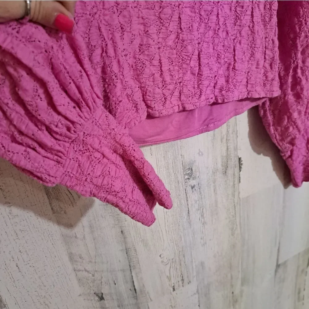 NWOT Free People Tea Time Shirt PINK